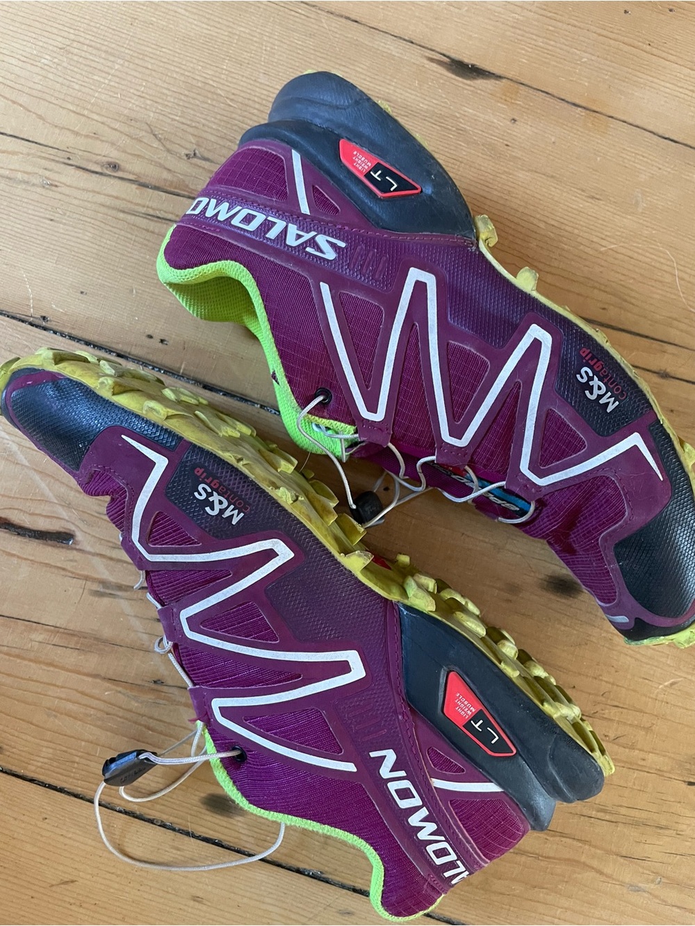 Salomon Women's Trail Running Shoes in Purple and Yellow 10